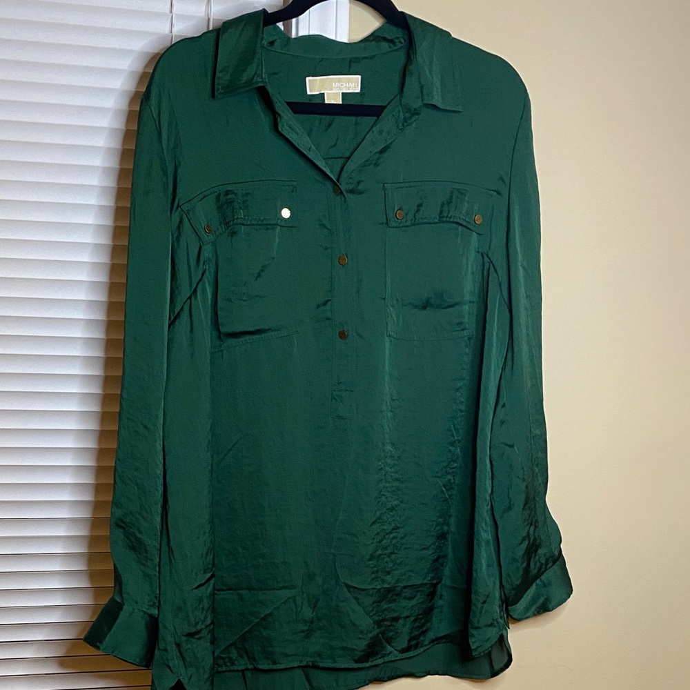 Michael Kors Forest Green Button Down Shirt